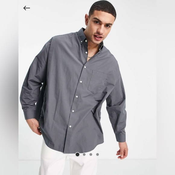 Mens dark grey oversized Asos shirt size M - Picture 4 of 7